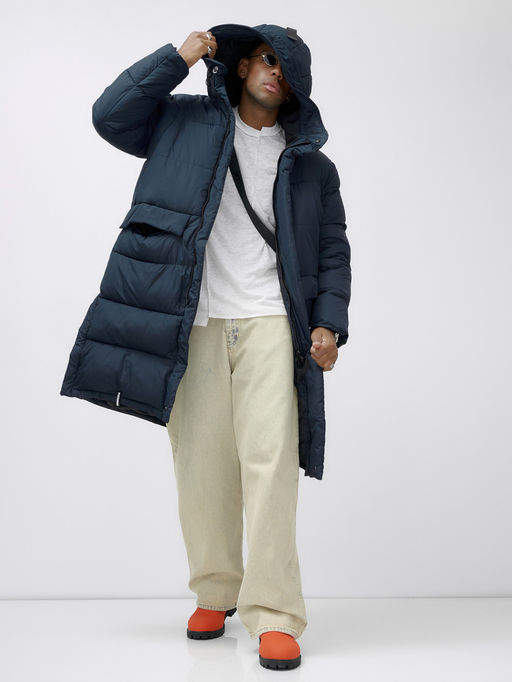 Парка MTFORCE мужская зимняя модная удлиненная спортивная темно-синего цвета 2416_1TS фото 23