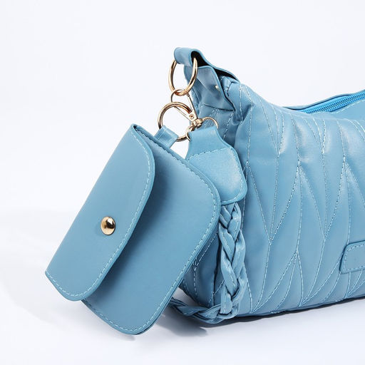 Сумка кросс-боди на молнии, цвет голубой - Simaland фото 5