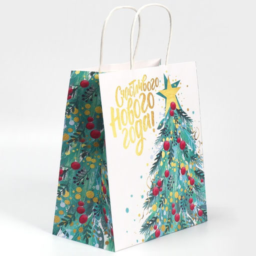 Пакет подарочный крафтовый Звезда, 22 х 25 х 12 см - Дарите счастье фото 2