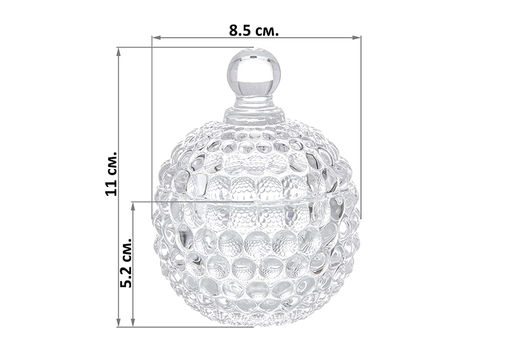 Горшочек д/меда 150 мл 8,5*8,5*11 см Пузырьки круг - Elan gallery фото 2