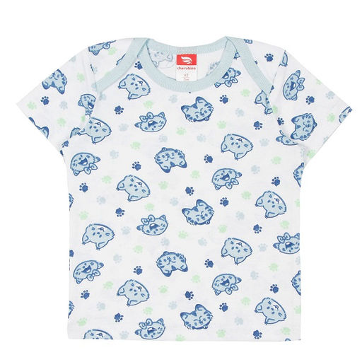 CRB wear/CAN 61780 Футболка ясельная, голубые котята/Ex.Cherubino  фото 2