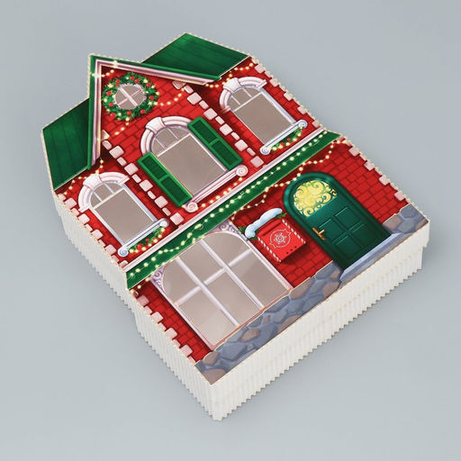 Коробка подарочная «Новогодний дом», 16×22×5 см