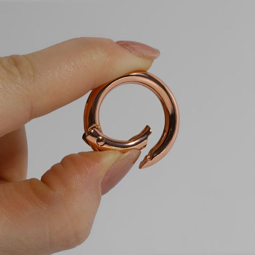 Цена за 2 шт. Кольцо-карабин, d=20/28, толщина - 4 мм, 5 шт., цвет розовое золото