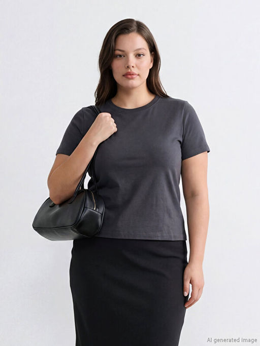 Bisiklet Yaka Kad?n Ti??rt