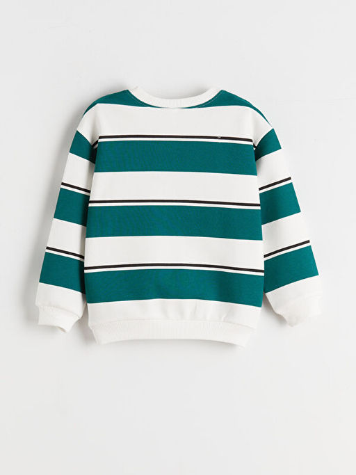 Bisiklet Yaka ?izgili Erkek ?ocuk Sweatshirt