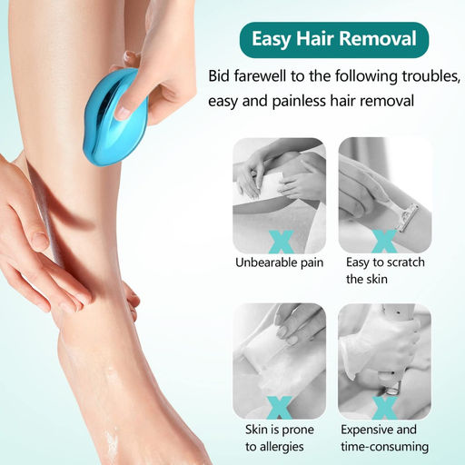 Депилятор кристаллический для безболезненного удаления волос и пилинга тела, цвет голубой - Nj фото 2
