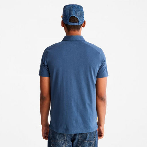 Мужские поло с коротким рукавом Timberland Polo Eco-Ready Supima Jersey Anti-Odor Regular синяя  фото 6