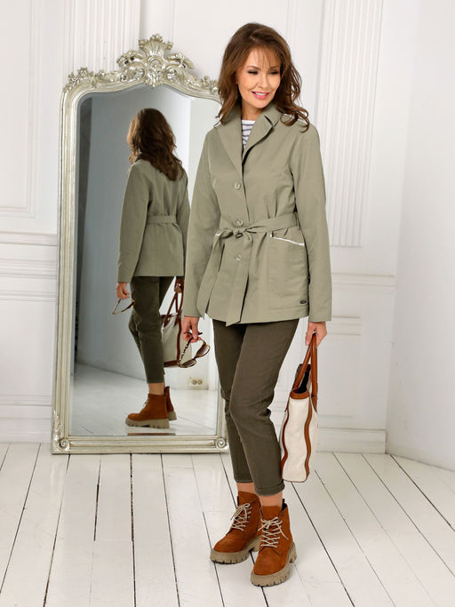 23136 Ветровка на подкладке св.оливковый - Dizzyway фото 2