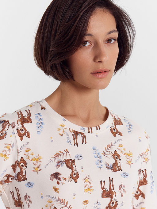 Комплект женский (джемпер, брюки) молочный с оленятами - Mark formelle фото 4