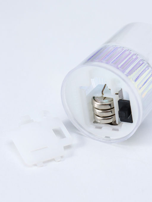 Цена за 4 шт. Светодиодная свеча LED - ночник RISALUX «Полосы», 3×LR1130, прозрачный, перламутр, 3.7×3.7×4.5 см