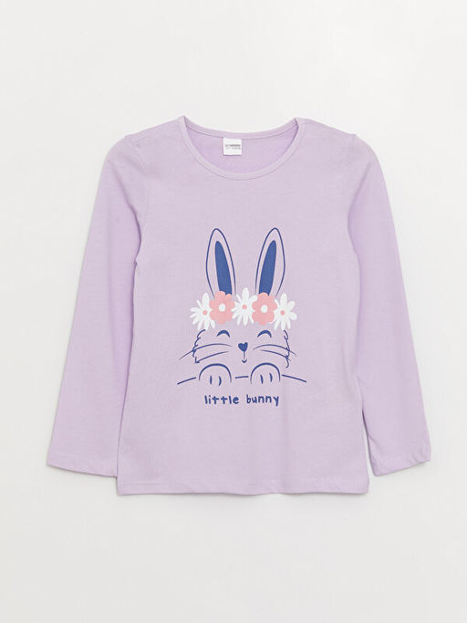 Bisiklet Yaka Bask?l? Uzun Kollu K?z ?ocuk Pijama Tak?m? - Waikiki фото 2