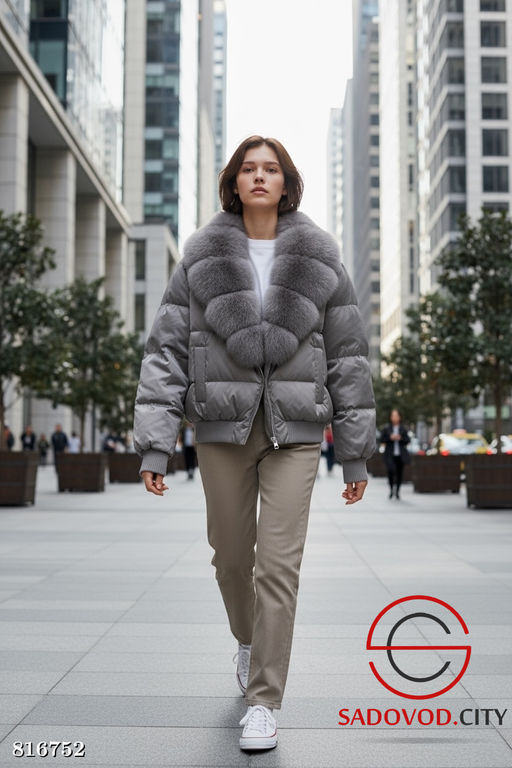 Пуховик женский с мехом песца - Bruno фото 2