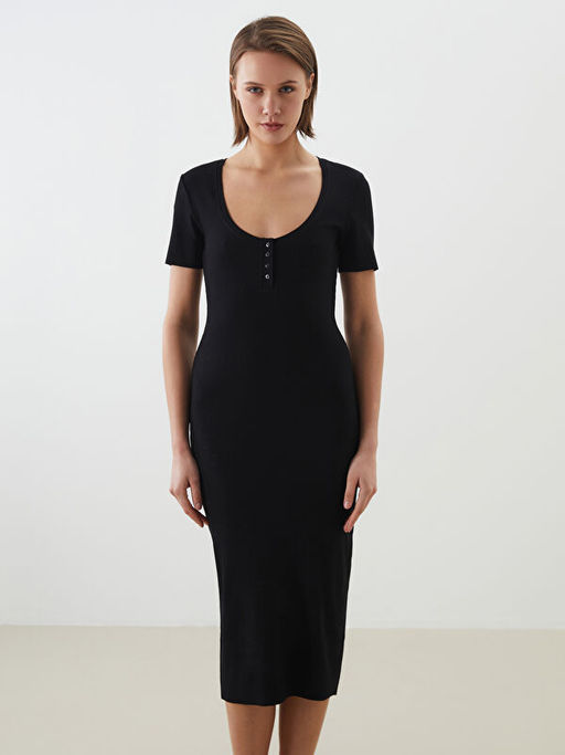 U Yaka Kad?n Bodycon Elbise