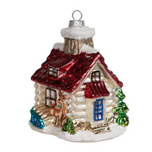 Избушка с красной крышей (стекло) 8,5х9х11,5 см - Holiday Classics фото 2