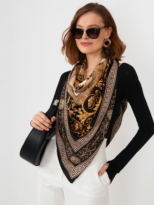 Большой, мягкий, тонкий и очень нежный двусторонний платок с рисунком. - Tantino фото 2