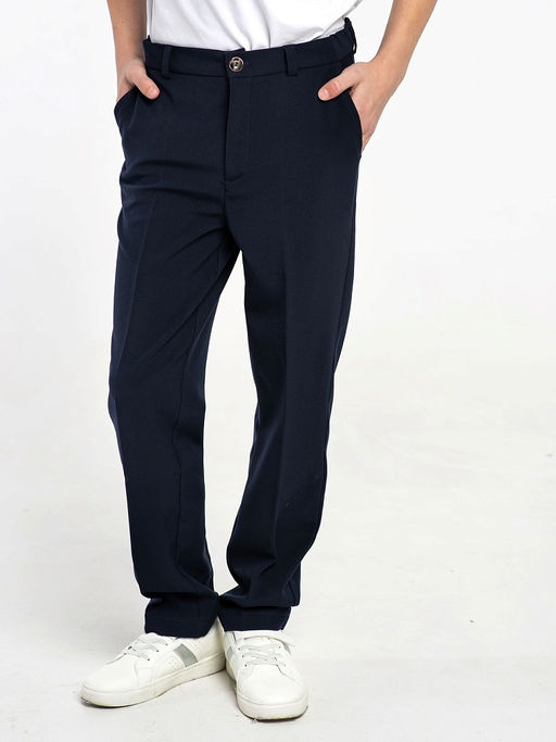 Синие школьные брюки для мальчика Инфанта, модель 0914К фото 2