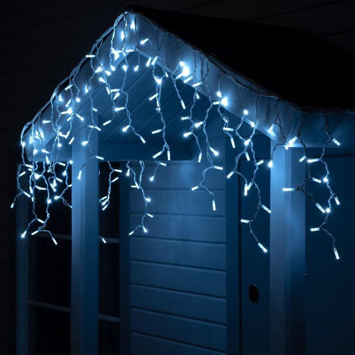 Гирлянда «Бахрома» 3×0.6 м, IP65, УМС, белая нить каучук, 108 LED, свечение белое, 220 В