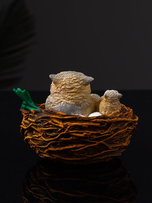 Фигурка полистоун «Совушки в гнезде», 7.5×10×9.2 см