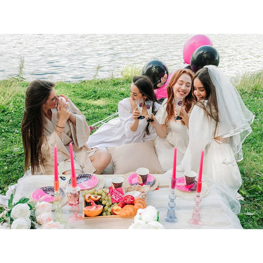 Посуда одноразовая бумажная для праздника «Супер девичник», 6 тарелок, 6 стаканов, игра