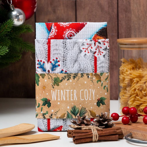 Набор полотенец кухонных Доляна. Время для счастья, 35?60 см-2 шт., хлопок 100%