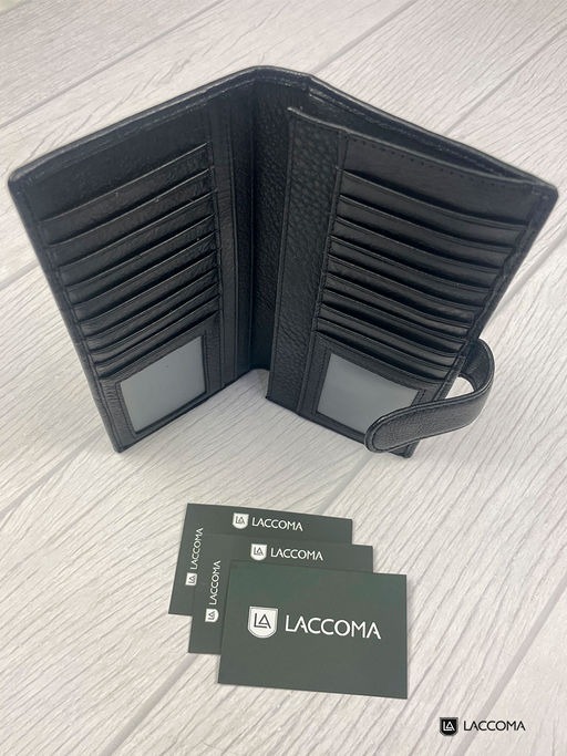 LACCOMA портмоне 165-24-черный натуральная кожа полиэстер