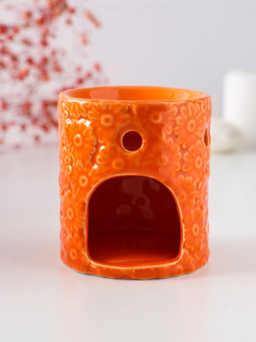 Аромалампа для эфирных масел Ромашки, керамика, оранжевая, 6.7?6.7?7.5 см - Simaland фото 2