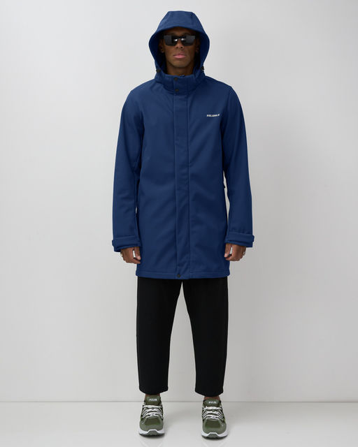 Парка спортивная мужская с капюшоном softshell синего цвета 9565S - Mtforce фото 7