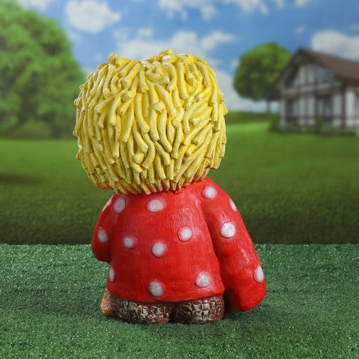 Садовая фигура из полистоуна «Домовой с котом», 39×26×28 см