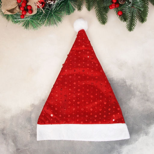 Цена за 2 шт. Колпак новогодний «Праздничные капли» 28×35 см, красный