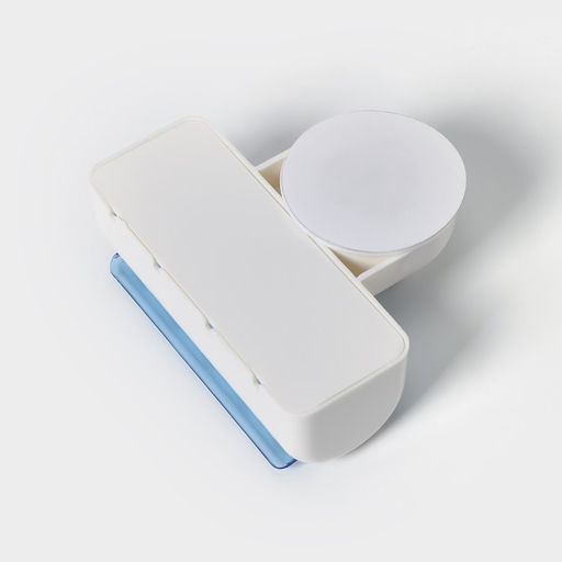 Держатель для зубных щёток на вакуумной присоске Доляна «Белая коллекция», 12×4.5×10.5 см