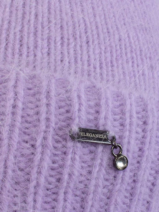 Шапка жен. пух норки+шелк+нейл ZZ-BR55502 lilac - Eleganzza фото 3
