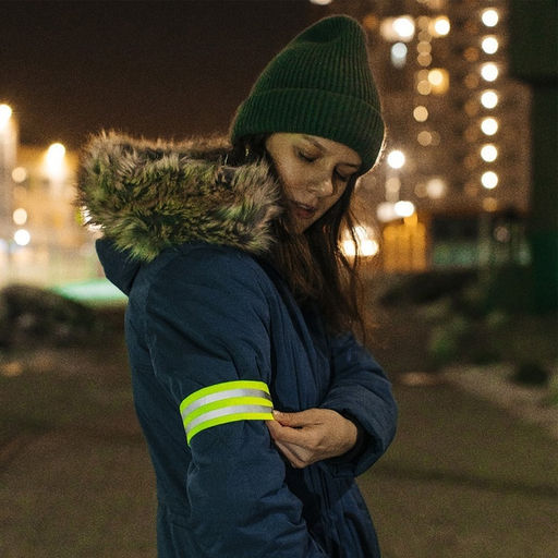 Светоотражающая лента-резинка, 50 мм, 10 ± 1 м, цвет салатовый