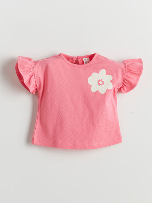 Bisiklet Yaka ?i?ekli K?z Bebek Ti??rt 2li