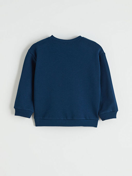 Bask?l? Erkek ?ocuk Kal?n Sweatshirt