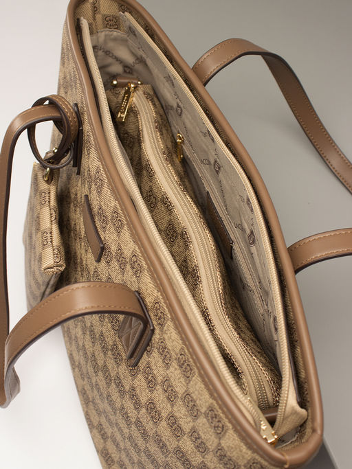 LАСCOMA сумка А567-шахматы-бежевый-коричневый эко кожа-канва - Laccoma фото 6