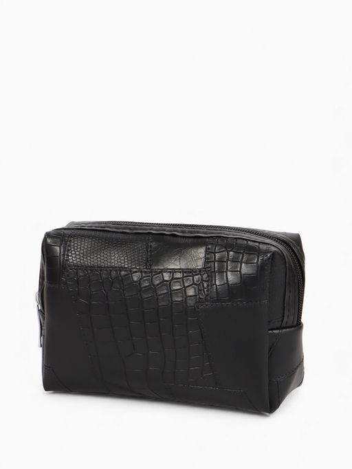 Косметичка ONE COLOR, на молнии, искусственная кожа, чёрная