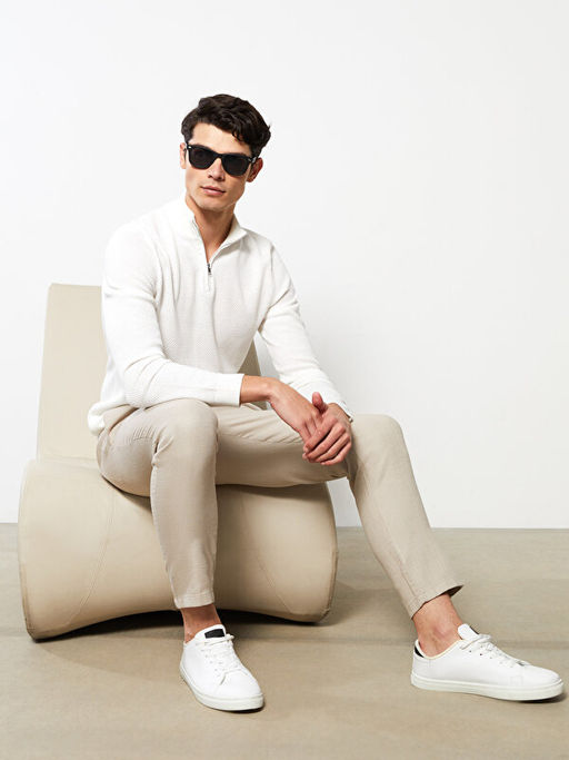 Dik Yaka Uzun Kollu Erkek Triko Kazak