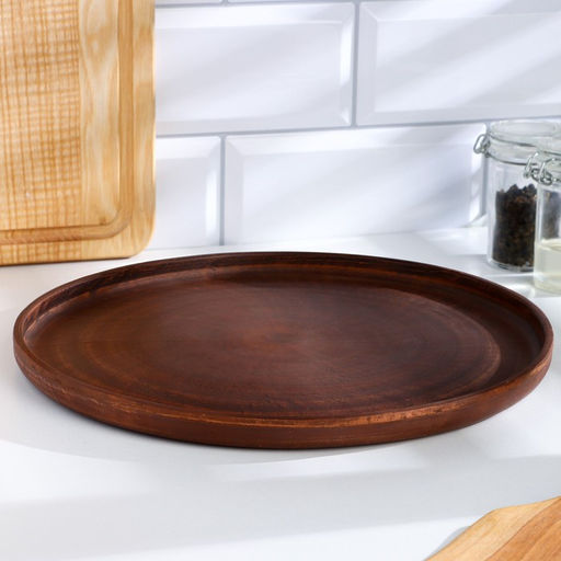 Блюдо для пиццы «Гладь‎‎», 28×2.5 см, красная глина