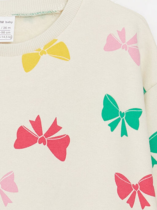 Bisiklet Yaka Bask?l? K?z Bebek Sweatshirt - Waikiki фото 2