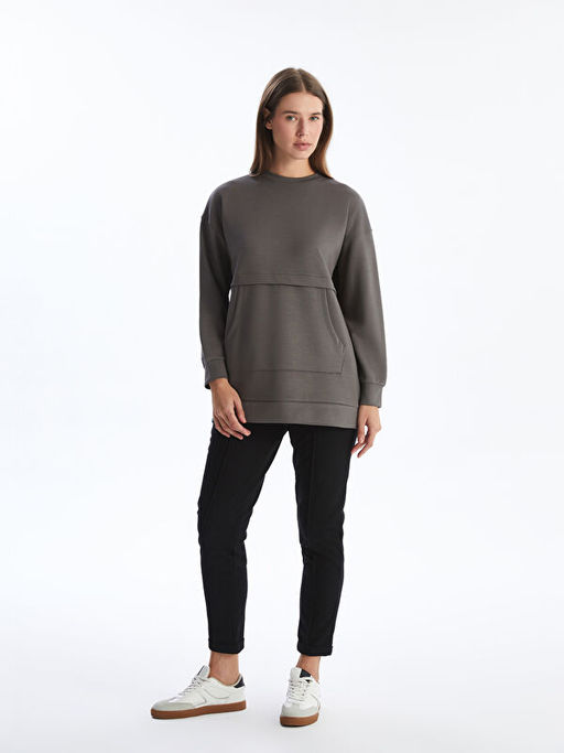 Bisiklet Yaka Kad?n Sweatshirt Tunik