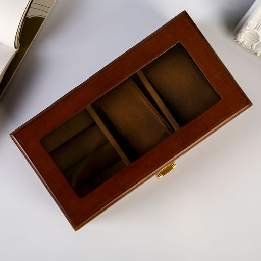 Шкатулка дерево 2 отделения под часы и бижутерию Стиль коричневая 10,5х7х19,2 см - Simaland фото 6