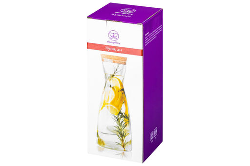 Кувшин 1,2 л 10*10*26 см Crystal glass + пробковая крышка, боросиликатное стекло - Elan gallery фото 6