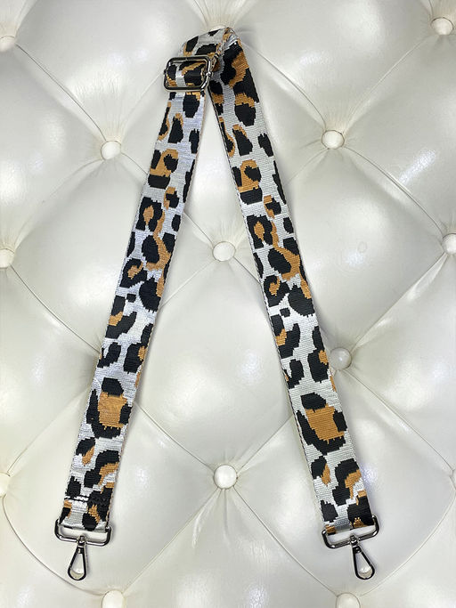 LACCOMA ремень 1000-леопард-3,8-серебр/черн/золот полиэстр