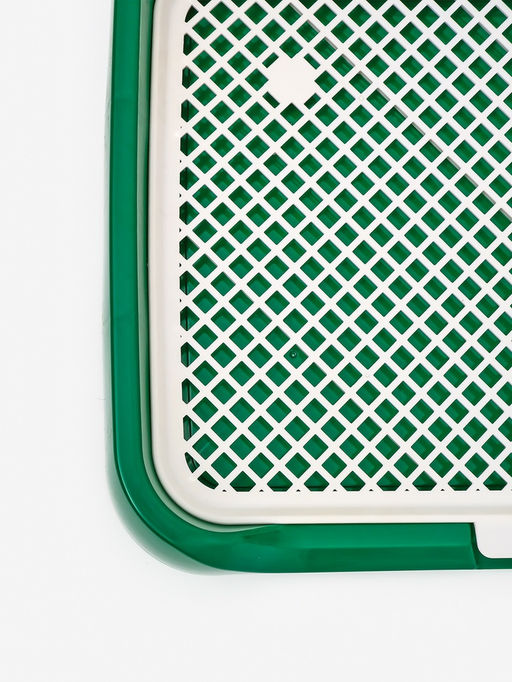 Туалет для собак 46,5 х 36 х 5,5 см, съёмной решеткой и столбиком, зелёный