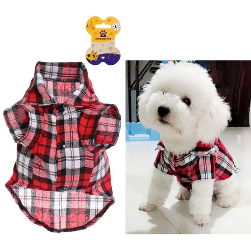 Кофта - рубашка фланелевая для мелких пород собак и кошек "BRO Style", цвет красный, р XL