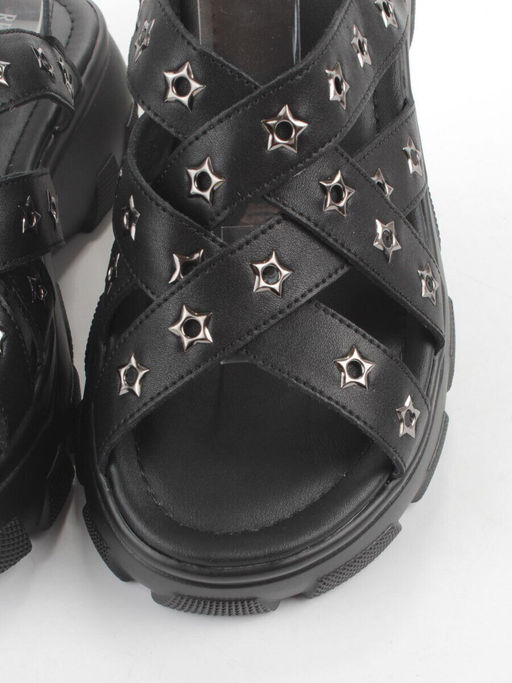 08-PEAG47-2 BLACK Босоножки женские (натуральная кожа)