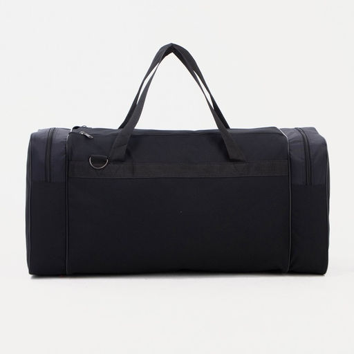 Сумка дорожная Sport, на молнии, 3 наружных кармана, длинный ремень, чёрная