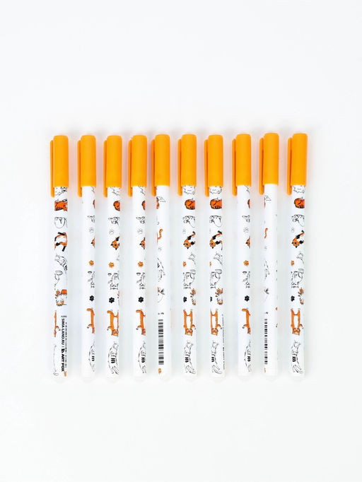 Цена за 10 шт. Ручка пиши-стирай, синяя паста, гелевая 0.5 мм, с колпачком «Кот»