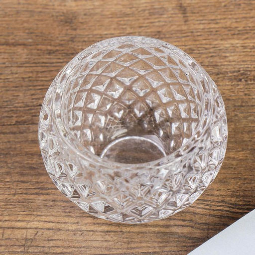 Стеклянный подсвечник на 1 свечу «Кристаллы», 6×6×6 см