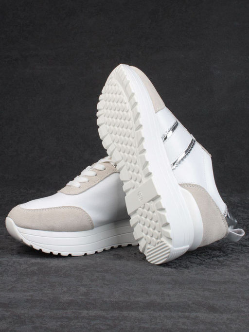 05-PDE40-2 WHITE/BEIGE Кроссовки женские (натуральная кожа, натуральная замша) - Фабричный китай фото 15